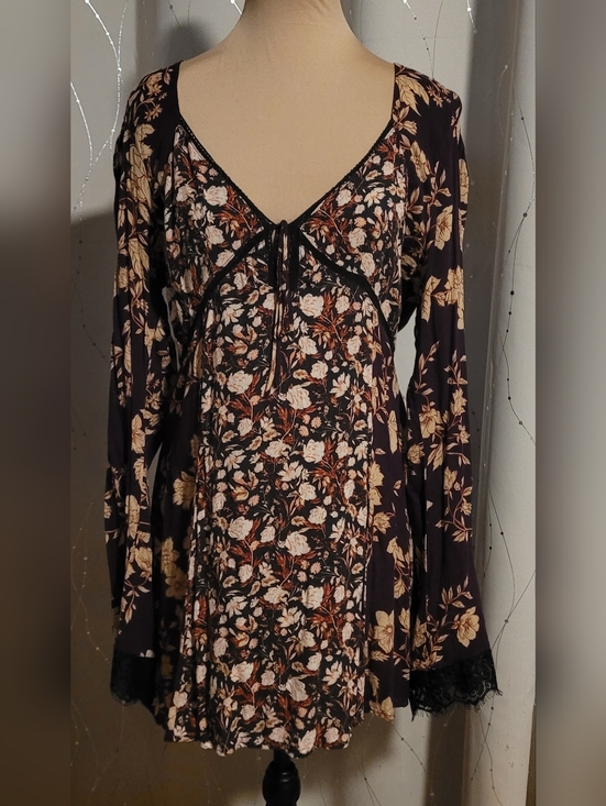 Free People Dresses & Skirts - ​Free People Odette Floral Lace Trim Mini Dress/Tunic ASO Chantel XL